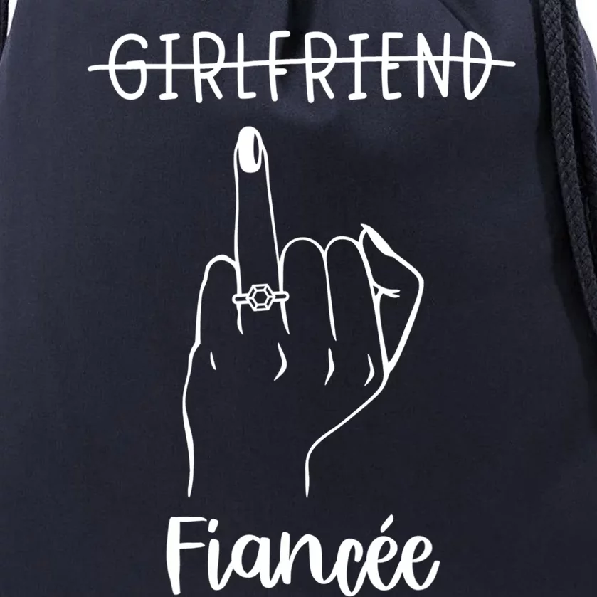 Girlfriend Fiancée Bachelorette Party Engaged Ring Finger Cool Gift Drawstring Bag