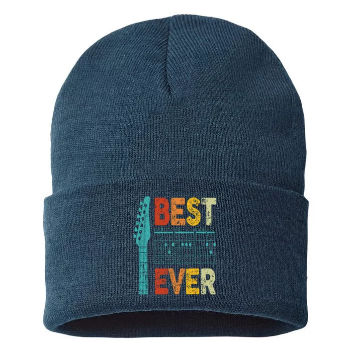 Guitarist Father Best Dad Ever D A D Chord Gifts Guitar Sustainable Knit Beanie