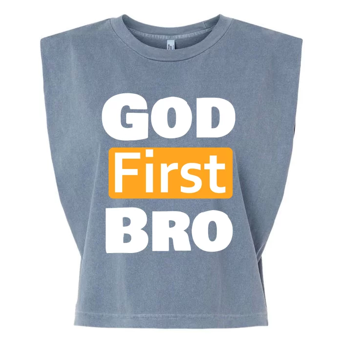 God First Bro Garment-Dyed Women's Muscle Tee