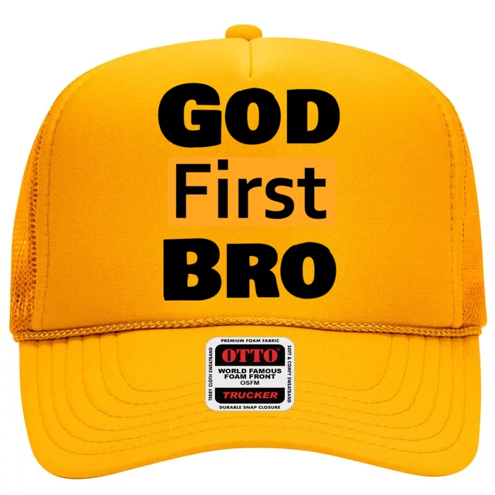 God First Bro High Crown Mesh Trucker Hat