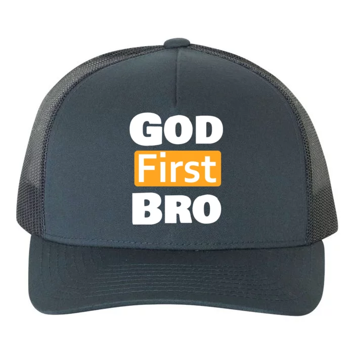 God First Bro Yupoong Adult 5-Panel Trucker Hat