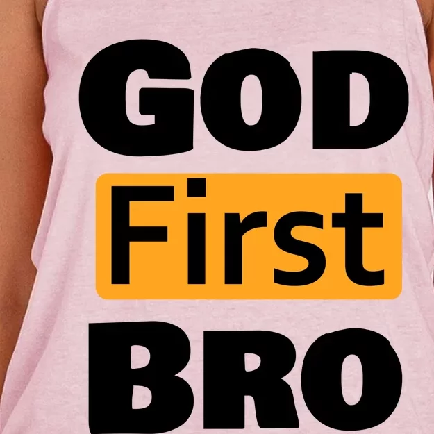 God First Bro Women's Knotted Racerback Tank