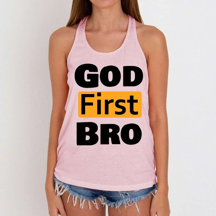 God First Bro Women's Knotted Racerback Tank