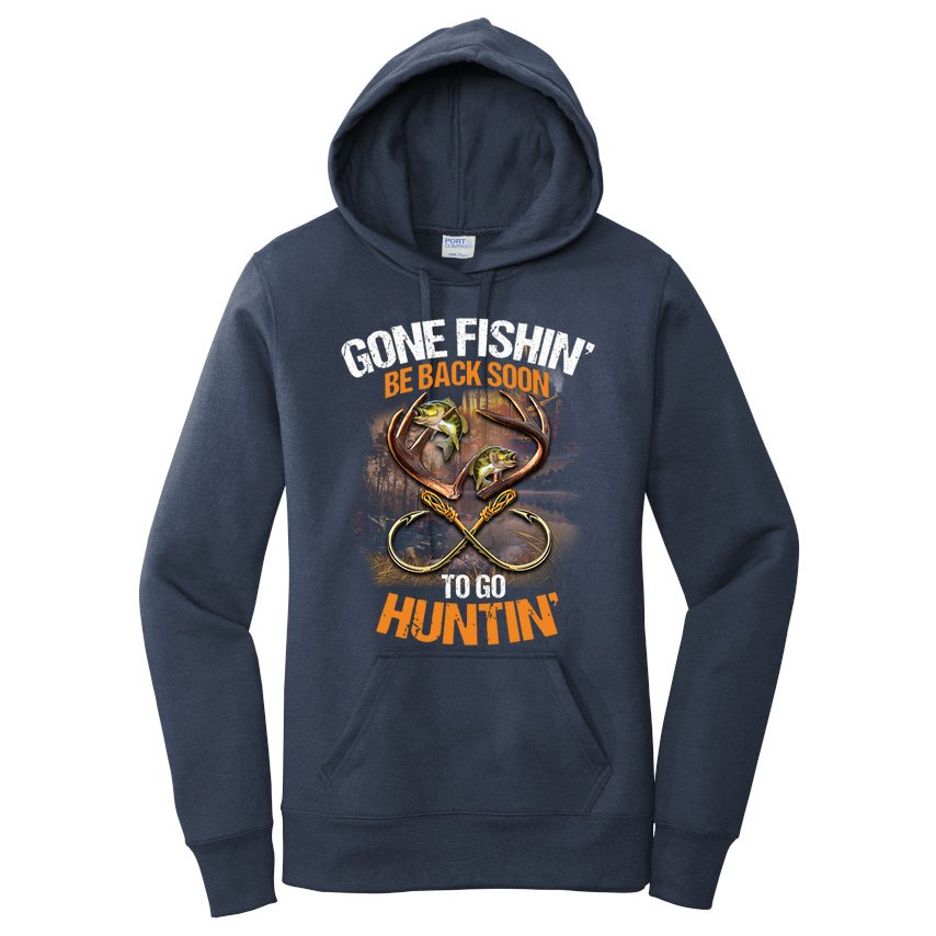 Gone Fishin' Be Back Soon To Go Huntin' Fishing Hunting T-Shirt