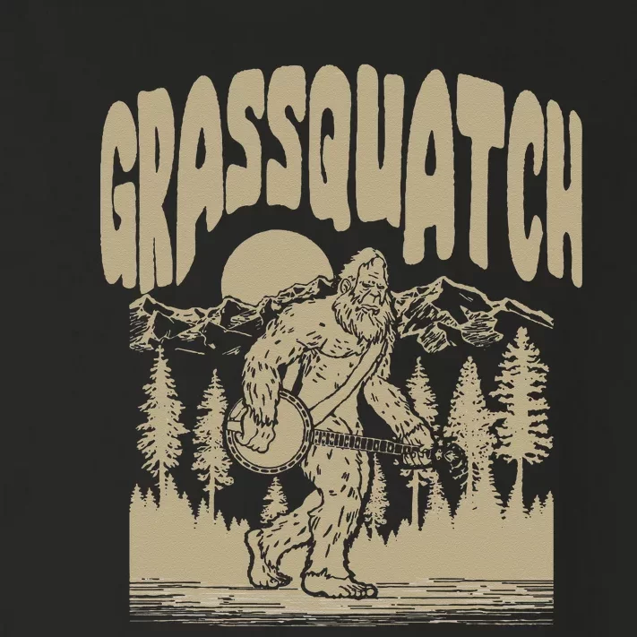 Grassquatch! Funny Bigfoot Banjo Bluegrass Sasquatch Outdoor Toddler Long Sleeve Shirt