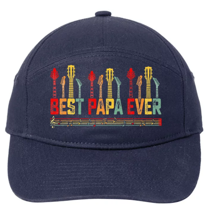 Guitarist Father Best Papa Ever Guitar Fathers Day 7-Panel Snapback Hat