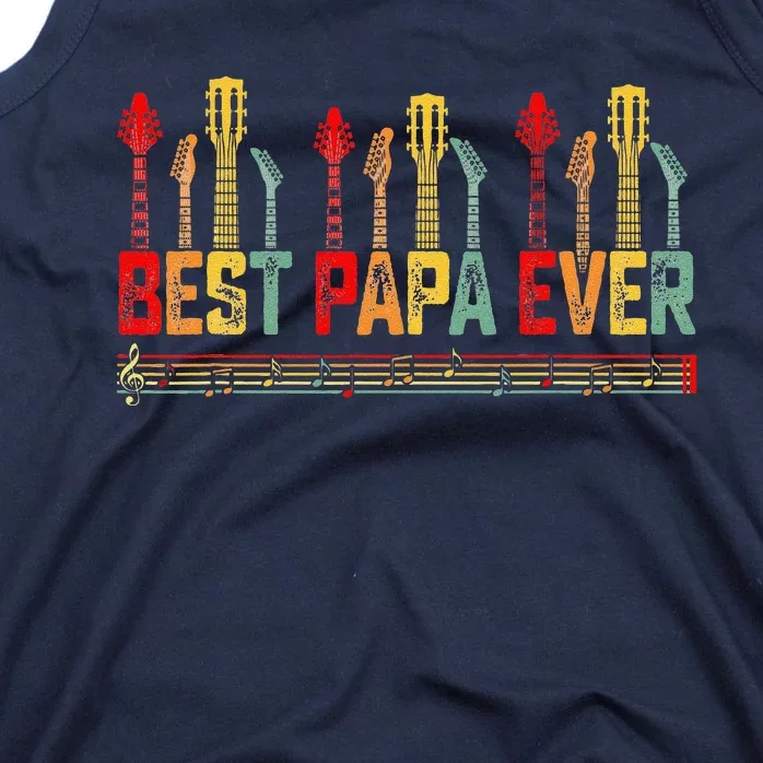 Guitarist Father Best Papa Ever Guitar Fathers Day Tank Top