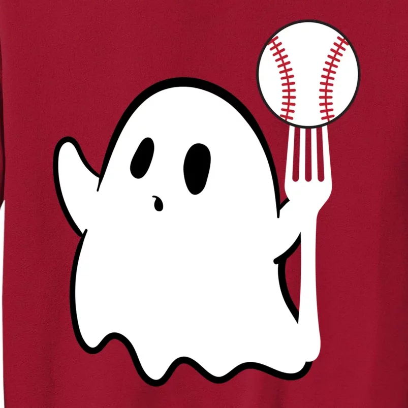 Ghost Forkball Baseball Pitch Fork Ball K Strikeout Tall Sweatshirt