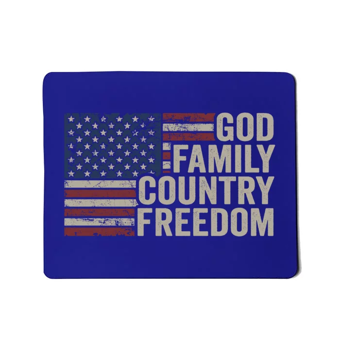 God Family Country Freedom Great Gift 4th July Usa Flag Christian Meaningful Gif Mousepad