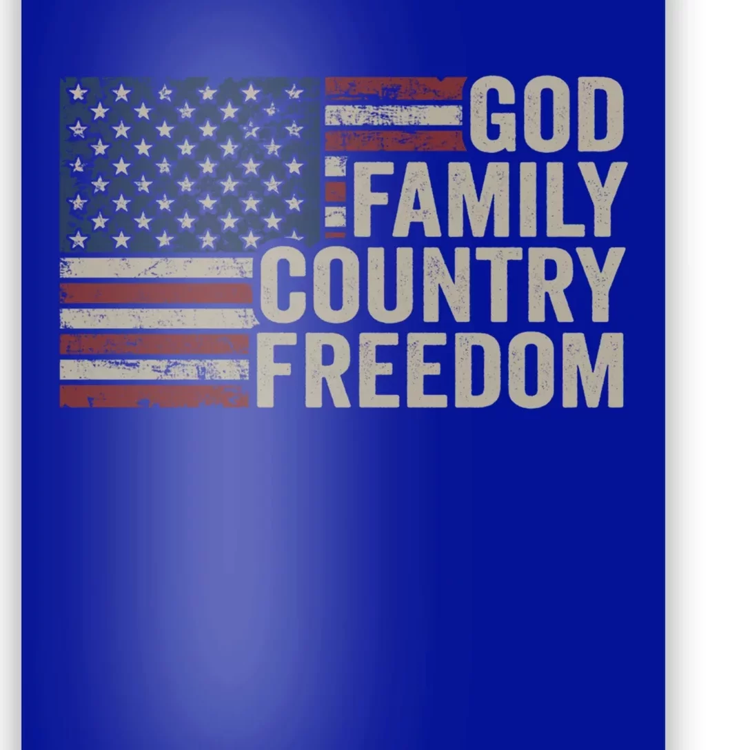 God Family Country Freedom Great Gift 4th July Usa Flag Christian Meaningful Gif Poster