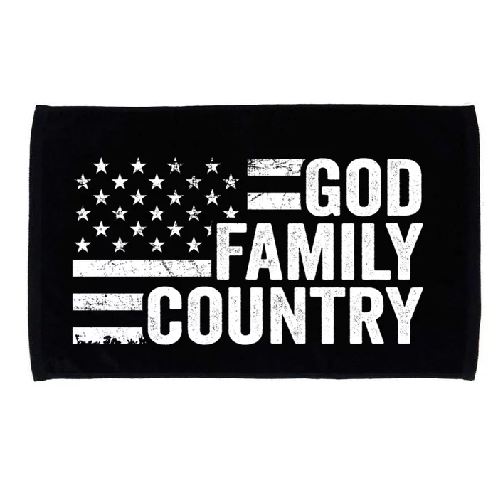 God Family Country Gift Usa Patriotic Christian American Flag Funny Gift Microfiber Hand Towel