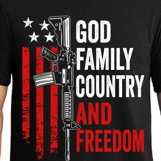 God Family Country Freedom Gift Pro Gun 2nd Adt Meaningful Gift Pajama Set