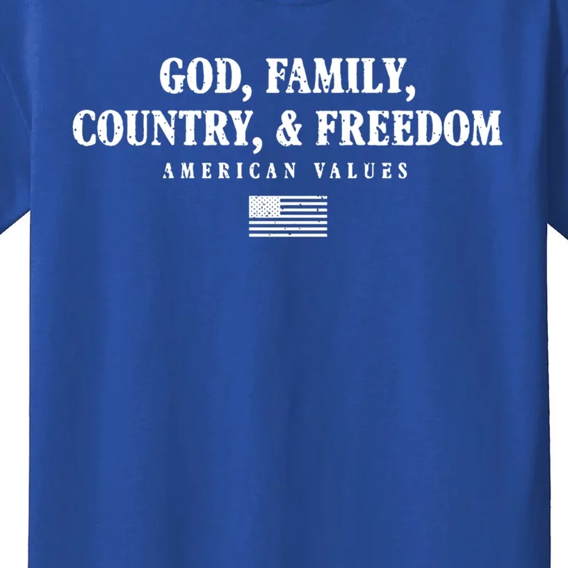 God Family Country And Freedom Gift Kids T-Shirt