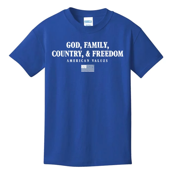 God Family Country And Freedom Gift Kids T-Shirt