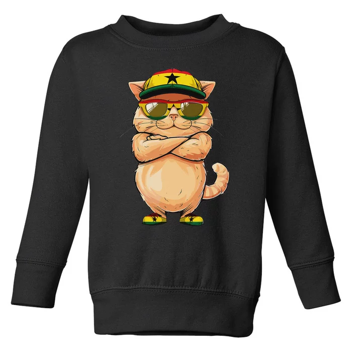 Ghanaian Flag Cat Mom Souvenirs Products Kitten Ghana Toddler Sweatshirt