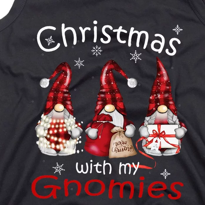 Gnome Family Christmas Buffalo Plaid Tank Top