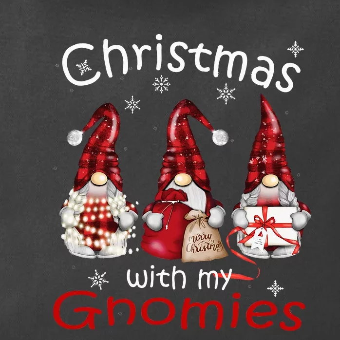 Gnome Family Christmas Buffalo Plaid Zip Tote Bag