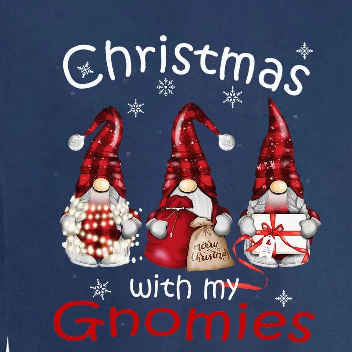 Gnome Family Christmas Buffalo Plaid Garment-Dyed Sweatshirt