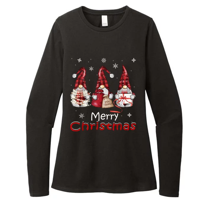 Gnome Family Christmas For Women Buffalo Plaid Womens CVC Long Sleeve Shirt