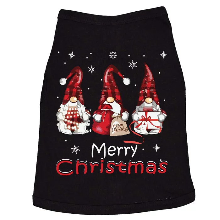 Gnome Family Christmas Shirts For Women Buffalo Plaid Doggie Tank