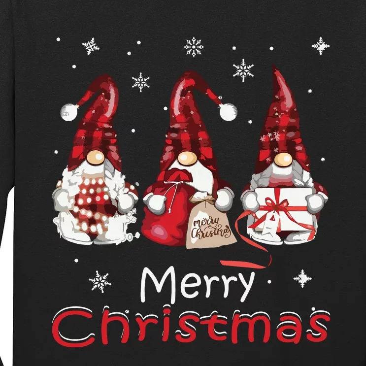 Gnome Family Christmas Shirts For Women Buffalo Plaid Long Sleeve Shirt