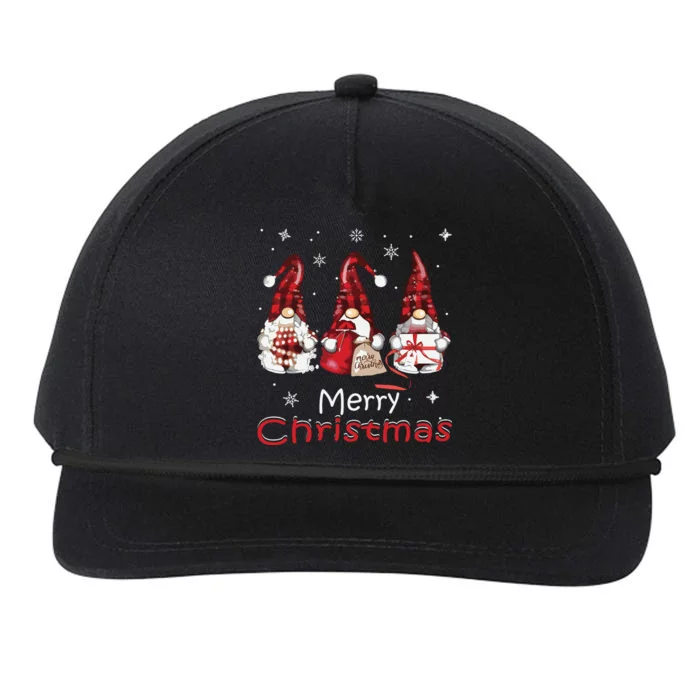 Gnome Family Christmas Shirts For Women Buffalo Plaid Snapback Five-Panel Rope Hat