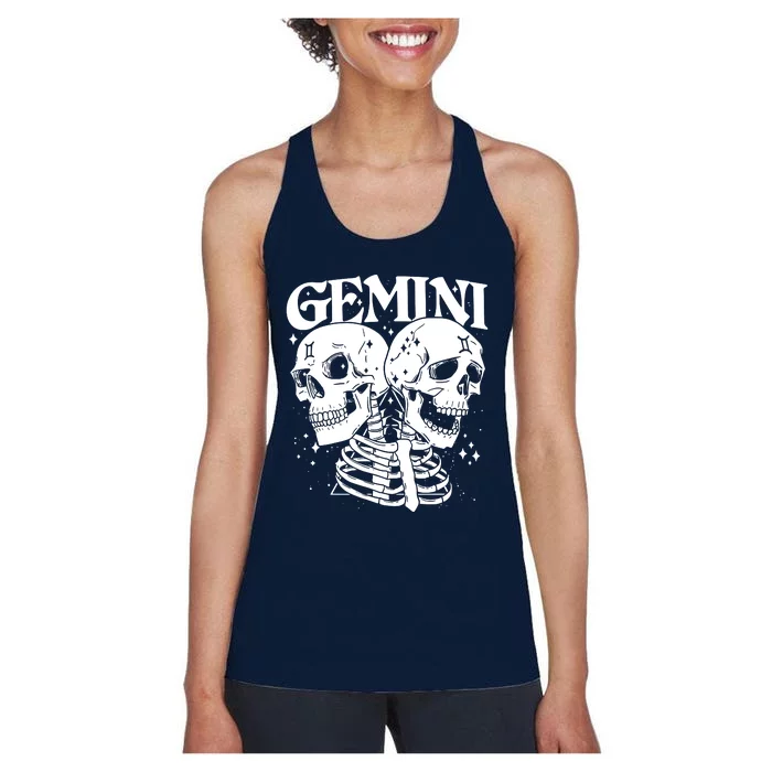 GEMINI Faery Crystal Witch Skull Constellation Women's Racerback Tank