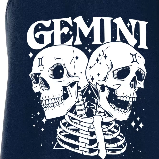 GEMINI Faery Crystal Witch Skull Constellation Women's Racerback Tank