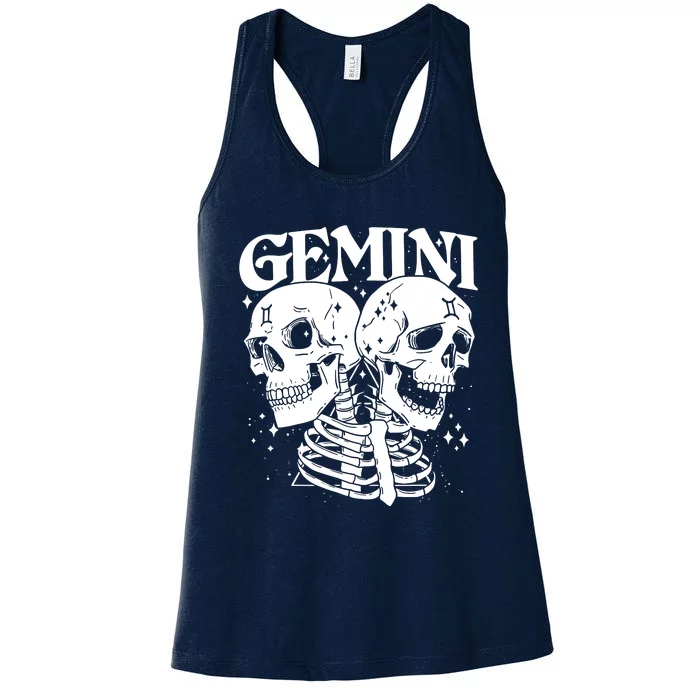 GEMINI Faery Crystal Witch Skull Constellation Women's Racerback Tank