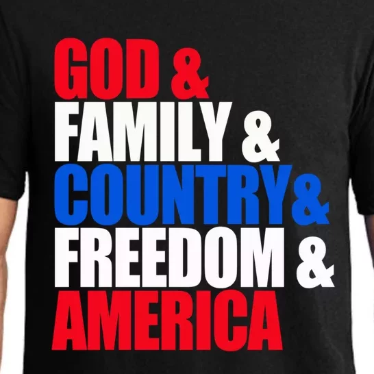 God Family Country Freedom Patriotic Holiday Gift Pajama Set