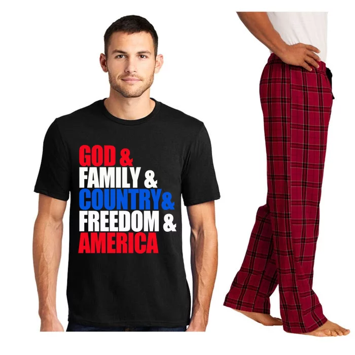 God Family Country Freedom Patriotic Holiday Gift Pajama Set