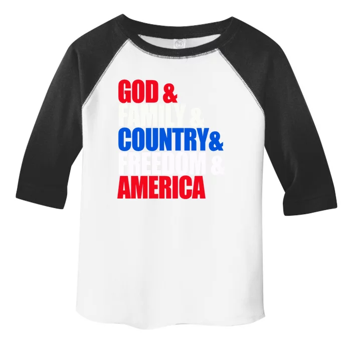 God Family Country Freedom Patriotic Holiday Gift Toddler Fine Jersey T-Shirt