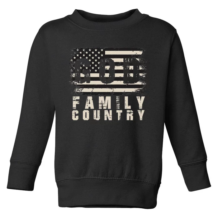 God Family Country Patriotic Proud Soldier USA Memorial Day Toddler Sweatshirt