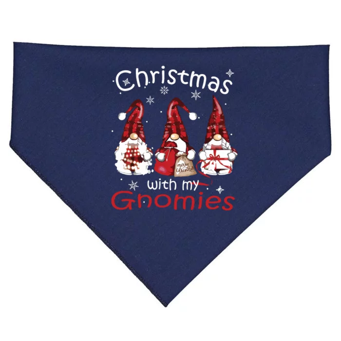 Gnome Family Christmas Shirts For Women Buffalo Plaid USA-Made Doggie Bandana