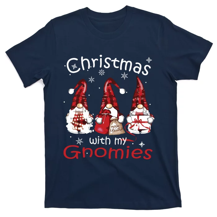 Gnome Family Christmas Shirts For Women Buffalo Plaid T-Shirt