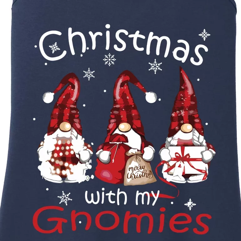 Gnome Family Christmas Shirts For Women Buffalo Plaid Ladies Essential Tank