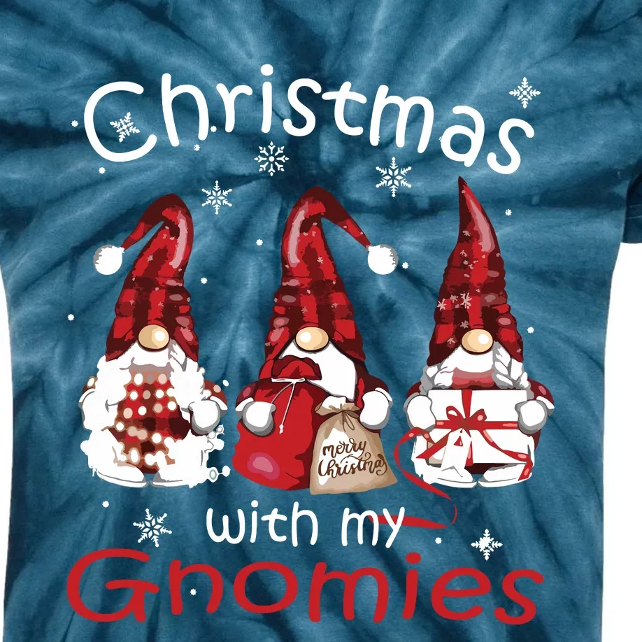 Gnome Family Christmas Shirts For Women Buffalo Plaid Kids Tie-Dye T-Shirt