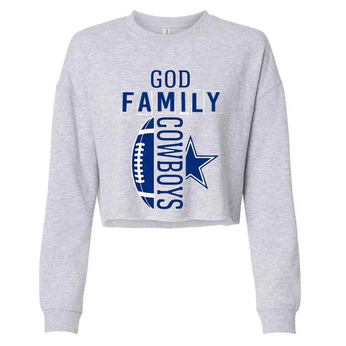 God Family Cowboys FatherS Day Cropped Pullover Crew