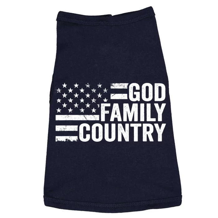 God Family Country - Patriotic Christian American Flag Doggie Tank