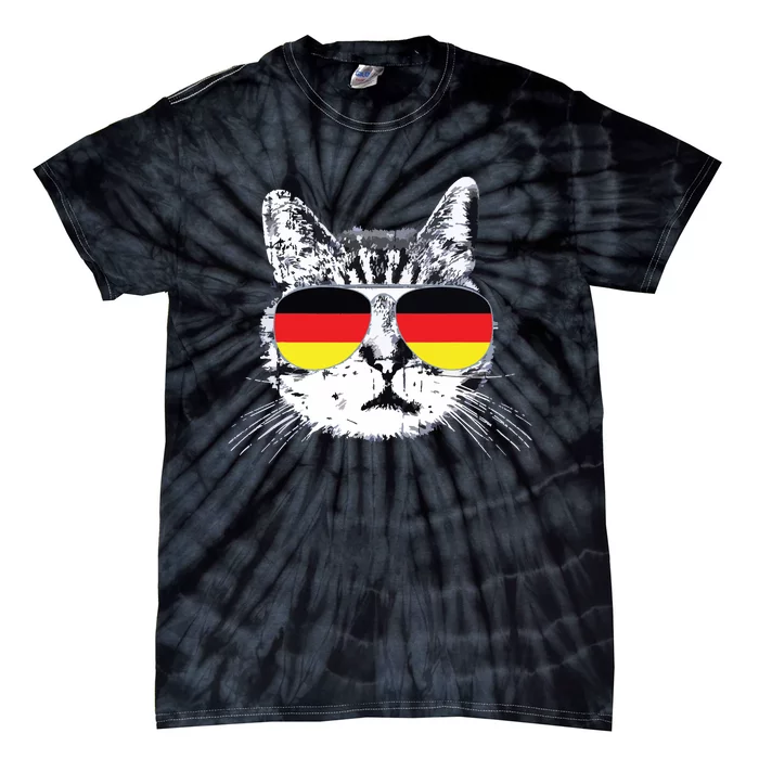 German Flag Cat Heritage Pride Germany Oktoberfest Tie-Dye T-Shirt