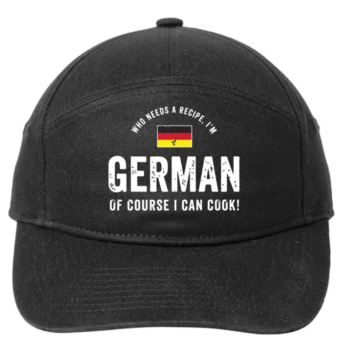 German Food Chef Flag Cute Funny Cooking Gift 7-Panel Snapback Hat