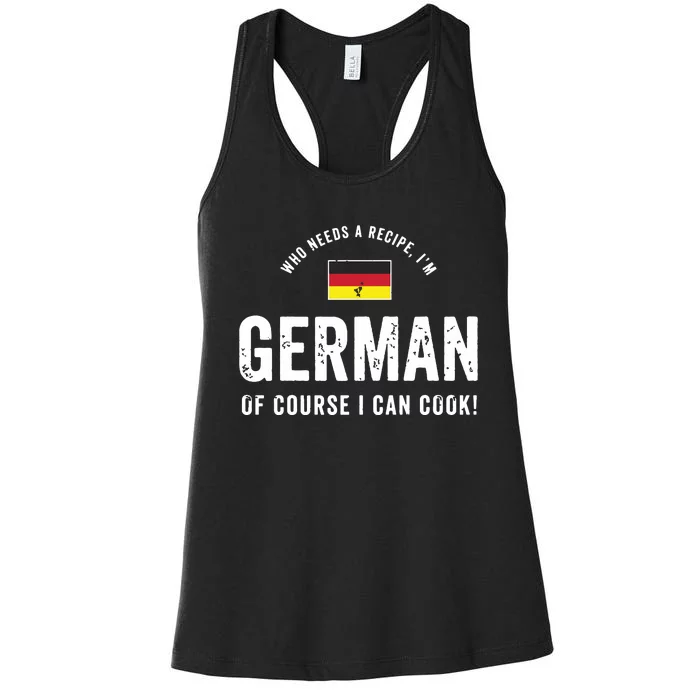 German Food Chef Flag Cute Funny Cooking Gift Women's Racerback Tank