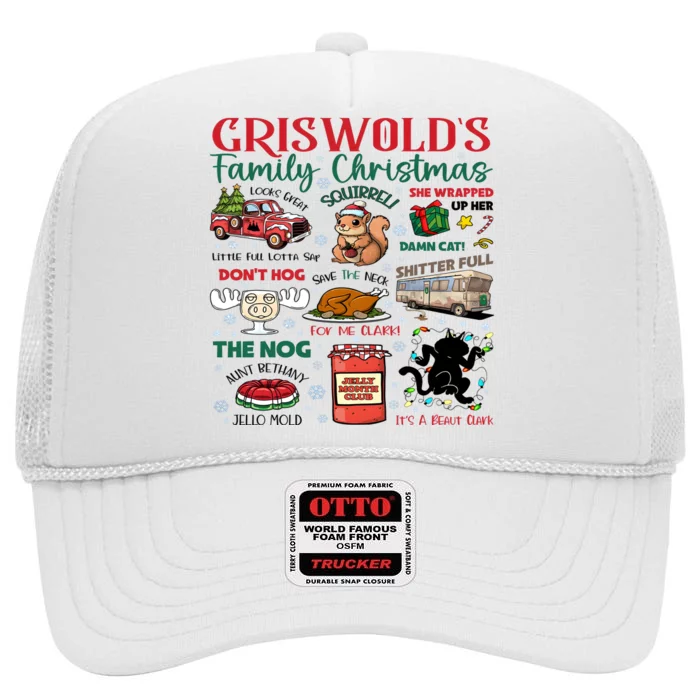 Griswolds Family Christmas Story Merry Xmas Holiday High Crown Mesh Trucker Hat