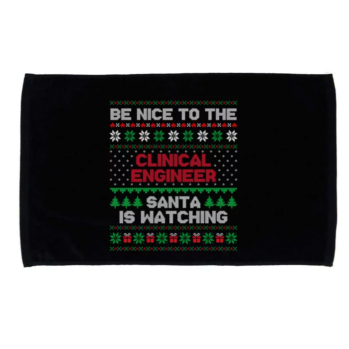 Gift For Clinical Engineer Clinical Engineer Ugly Sweater Gift Microfiber Hand Towel