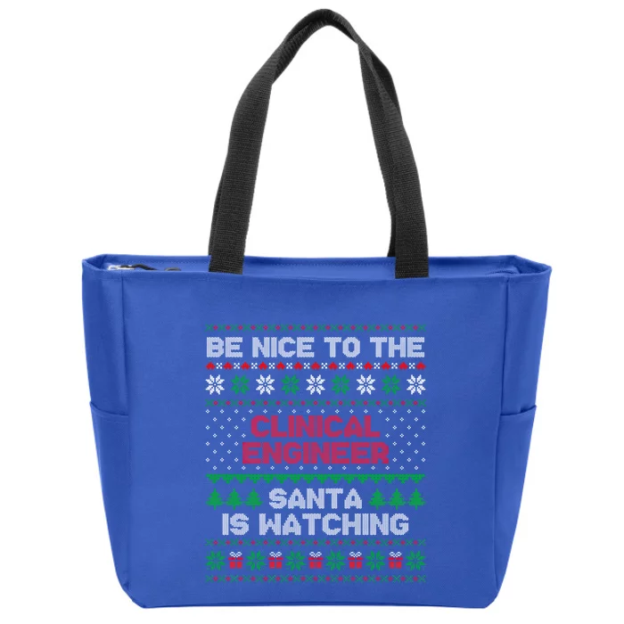 Gift For Clinical Engineer Clinical Engineer Ugly Sweater Gift Zip Tote Bag