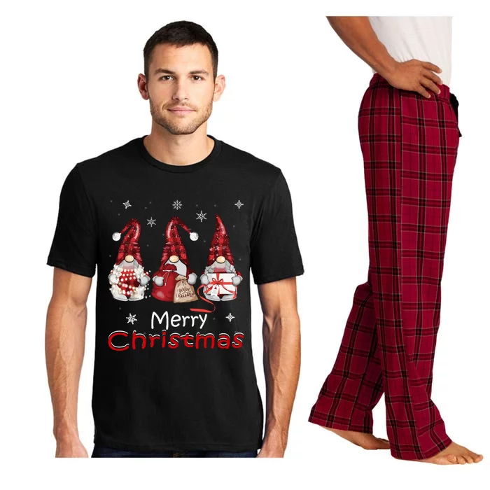 Gnome Family Christmass For Buffalo Plaid Pajama Set