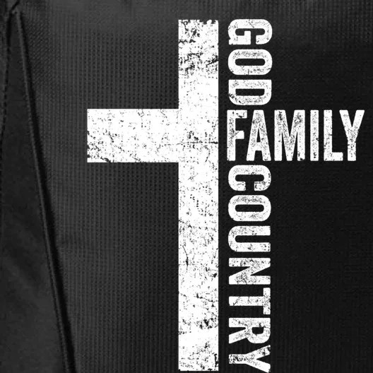 God Family Country Cute Gift Patriotic Freedom Christian Faith Cross Gift City Backpack