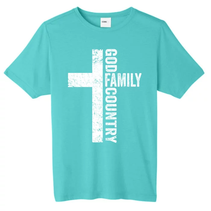 God Family Country Cute Gift Patriotic Freedom Christian Faith Cross Gift ChromaSoft Performance T-Shirt