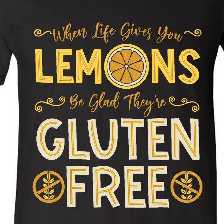 Gluten Free Celiac Disease Nutritional Plan Intolerance Gift V-Neck T-Shirt