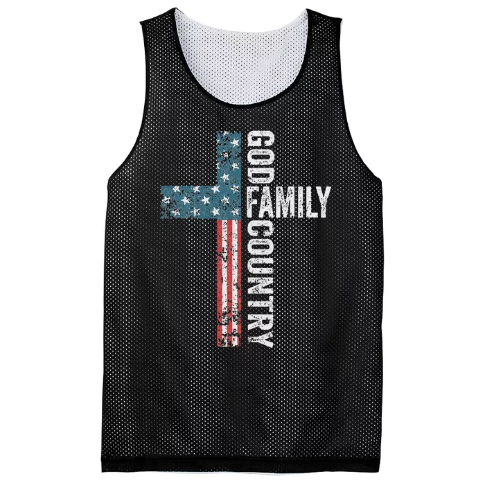 God Family Country Patriotic Freedom Christian USA Cross Mesh Reversible Basketball Jersey Tank